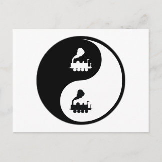 Yin Yang Trains Postcard