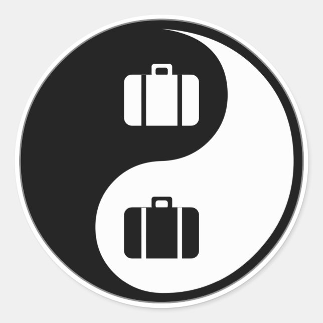Yin Yang Travel Classic Round Sticker (Front)