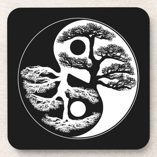 Yin Yang Tree Beverage Coaster (Front)