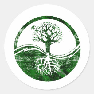 Yin Yang Tree Classic Round Sticker