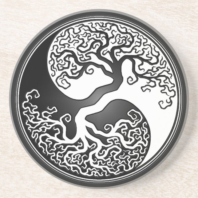 Yin Yang Tree Drink Coaster (Front)