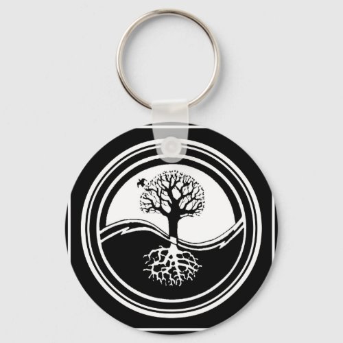 Yin Yang Tree Keychain