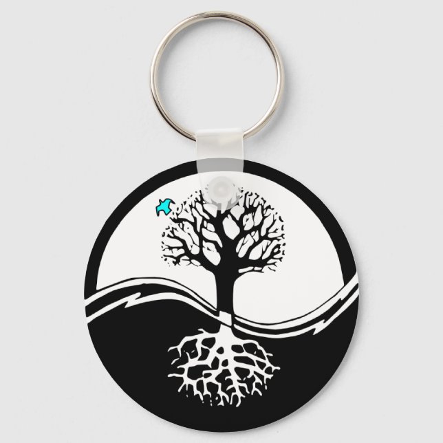 Yin Yang Tree Keychain (Front)