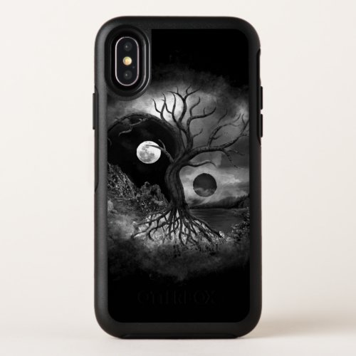 Yin Yang Tree Landscape Black and White OtterBox Symmetry iPhone X Case