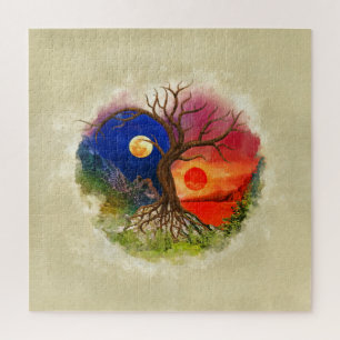 Yin Yang Tree Landscape Jigsaw Puzzle