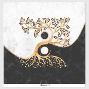Yin Yang Tree - Marbles and Gold Sticker