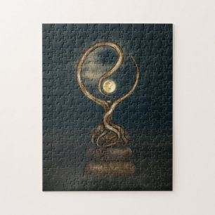 Yin Yang Tree Moonlight Zen Jigsaw Puzzle