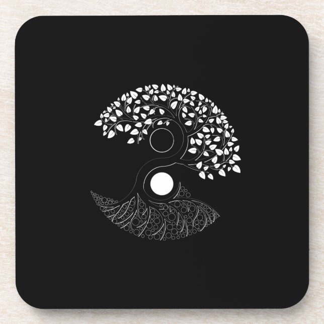 Yin Yang Tree of life Beverage Coaster (Front)