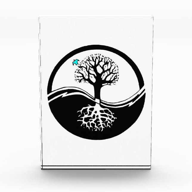 Yin Yang Tree Of Life Black & White Award (Front)