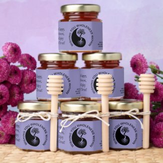 "Yin Yang Tree of Life" Custom Logo Business Gifts Honey Jar Favors