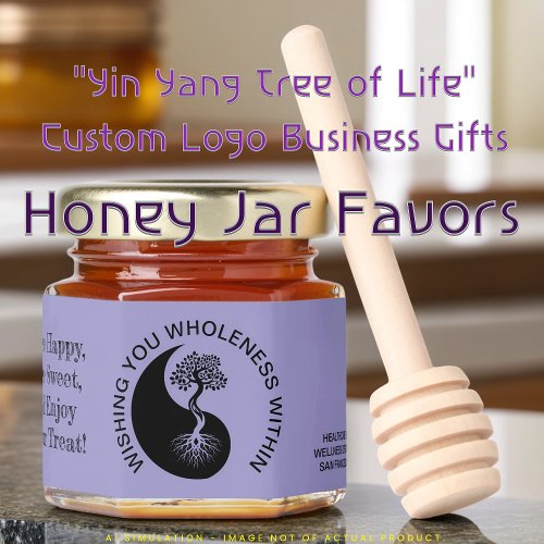 "Yin Yang Tree of Life" Custom Logo Business Gifts Honey Jar Favors