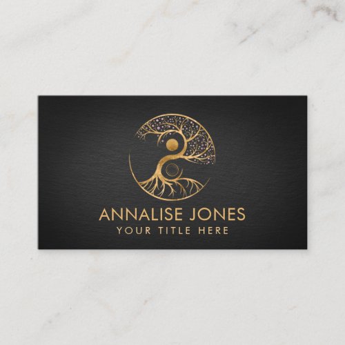 Yin Yang Tree of life _ Fluorite and Gold Business Card