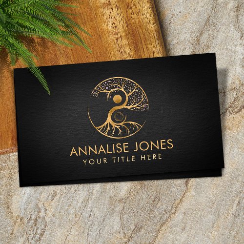 Yin Yang Tree of life _ Fluorite and Gold Business Card