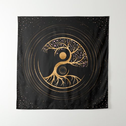 Yin Yang Tree of life _ Fluorite and Gold Tapestry