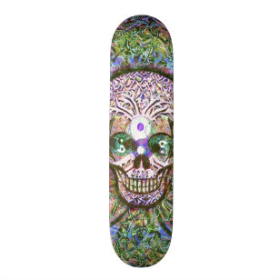 Yin Yang Tree of Life Skull for Skateboards
