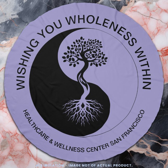 Yin Yang Tree of Life Symbol Customizable Lavender Beach Towel (Creator Uploaded)