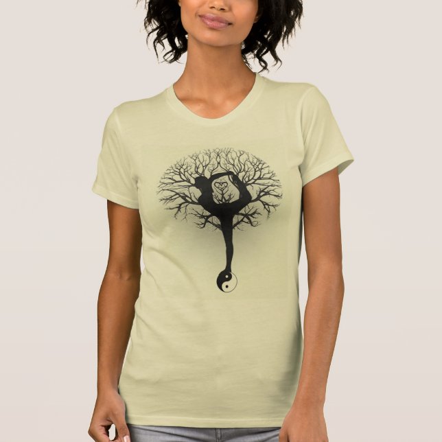 Yin Yang, Tree of Life, Women, Yoga T-Shirt (Front)