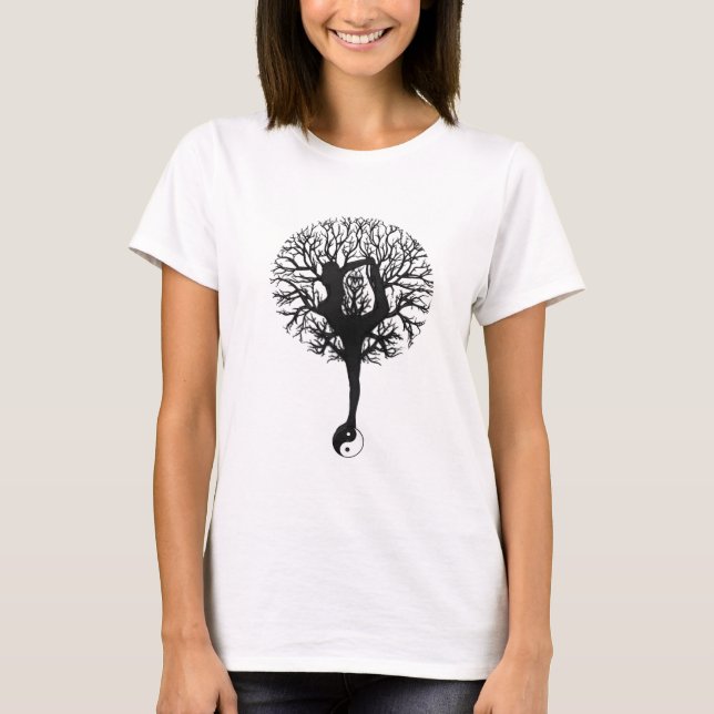 Yin Yang, Tree of Life, Women, Yoga T-Shirt (Front)