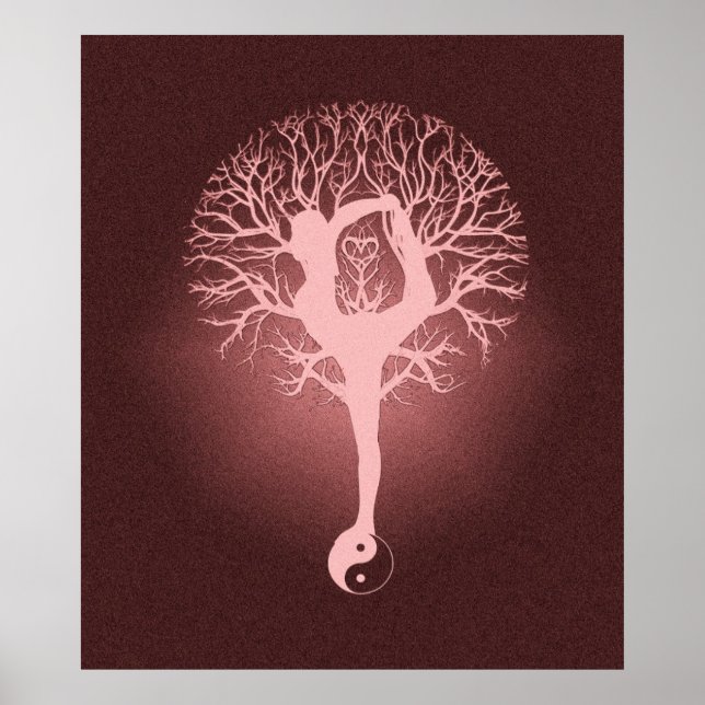 Yin yang, tree of life, yoga, harmony by Amelia Ca Poster (Front)