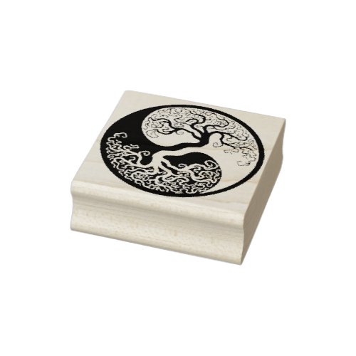 Yin Yang Tree oif Life Rubber Stamp