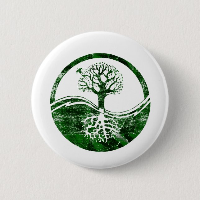 Yin Yang Tree Pinback Button (Front)