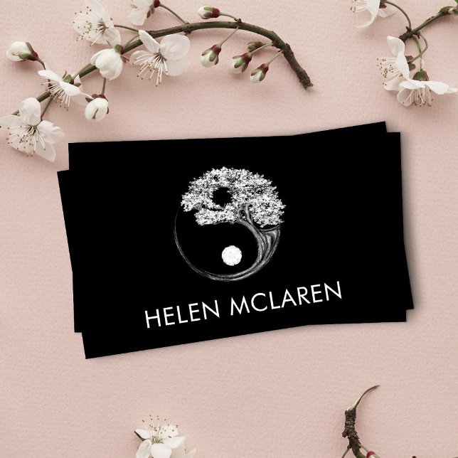 Yin Yang Tree Square Business Card (Creator Uploaded)