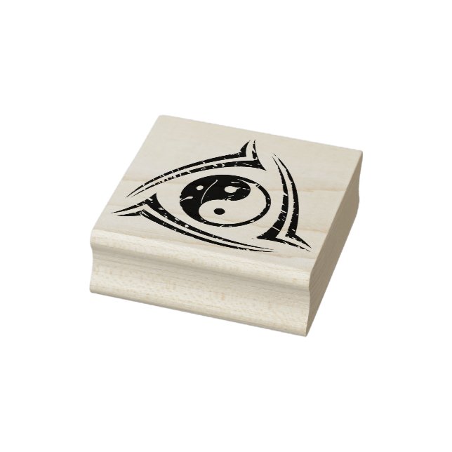 Yin & Yang tribal tattoo + your ideas Rubber Stamp (Stamp)