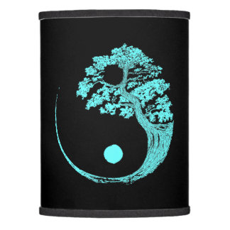 Yin Yang Turquoise Blue Bonsai Tree Japanese Lamp Shade