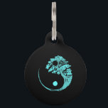 Yin Yang Turquoise Blue Bonsai Tree Japanese Pet ID Tag<br><div class="desc">Yin Yang Turquoise Blue Bonsai Tree Japanese</div>