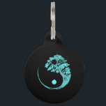 Yin Yang Turquoise Blue Bonsai Tree Japanese Pet ID Tag<br><div class="desc">Yin Yang Turquoise Blue Bonsai Tree Japanese</div>
