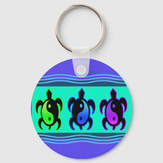 Yin Yang Turtles Keychain (Front)