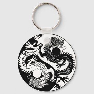 YIN YANG TWO DRAGONS KEYCHAIN