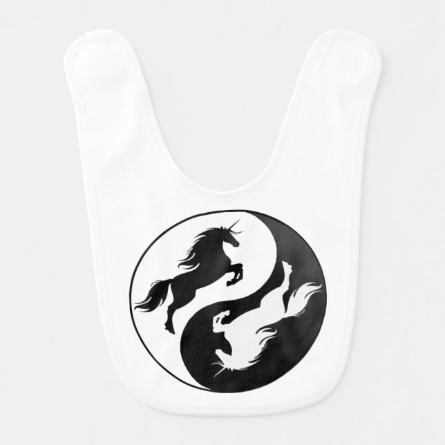 Yin Yang Unicorn Baby Bib (Front)