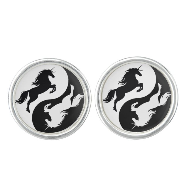 Yin Yang Unicorn Cufflinks (Front)