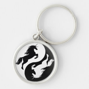 Yin Yang Unicorn Key Chain