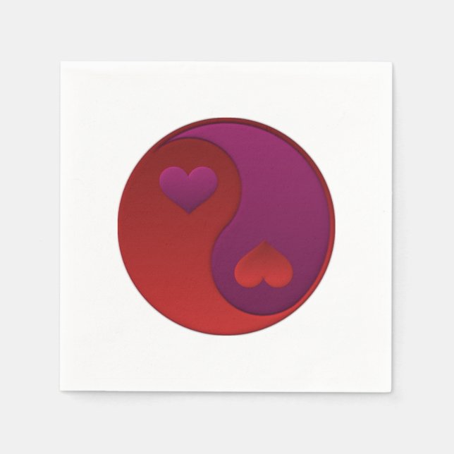 Yin Yang Valentines Napkins (Front)