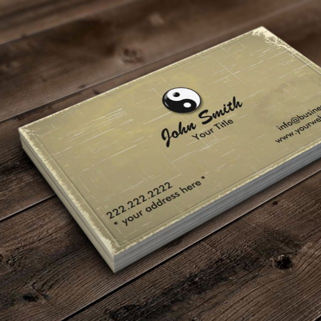 Yin Yang Vintage Old Paper  Business Card (Creator Uploaded)