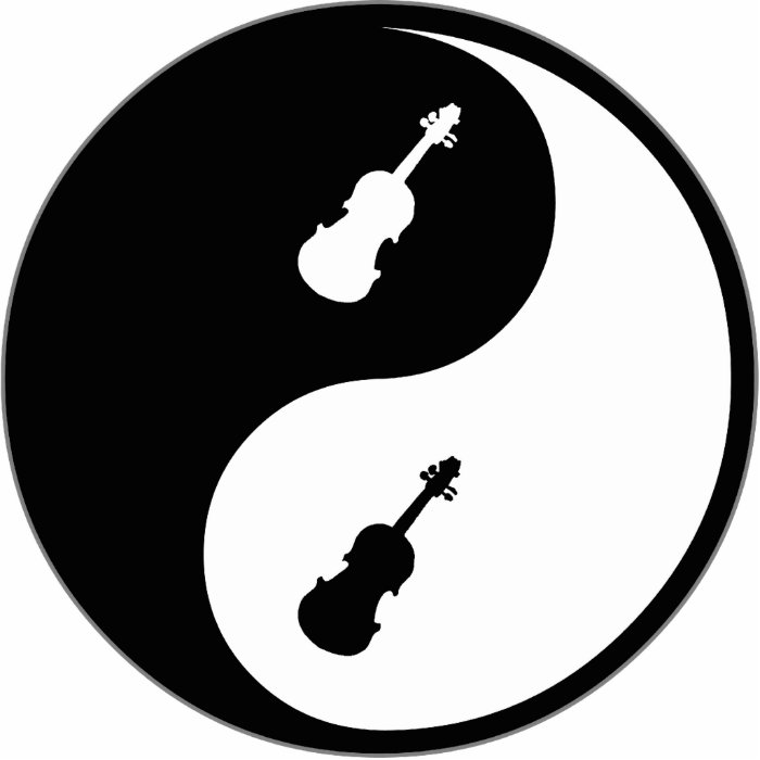 Yin Yang Violin Photo Cut Outs