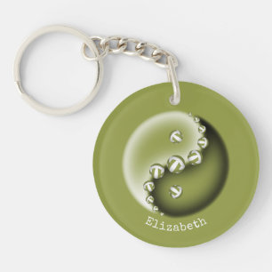 yin yang volleyball custom name duffle tag keychain
