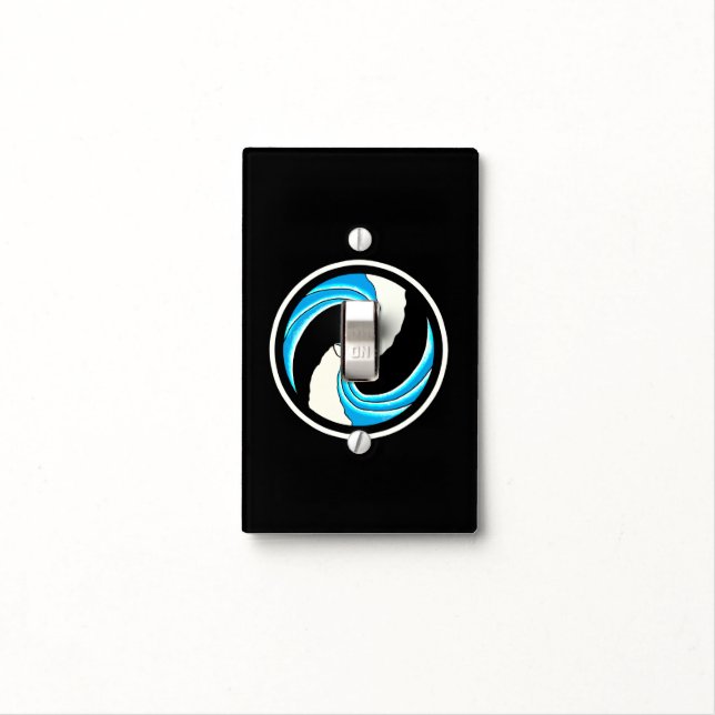 Yin Yang Waves Light Switch Cover (In Situ)