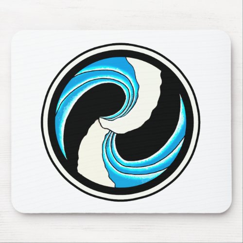 Yin Yang Waves Mouse Pad