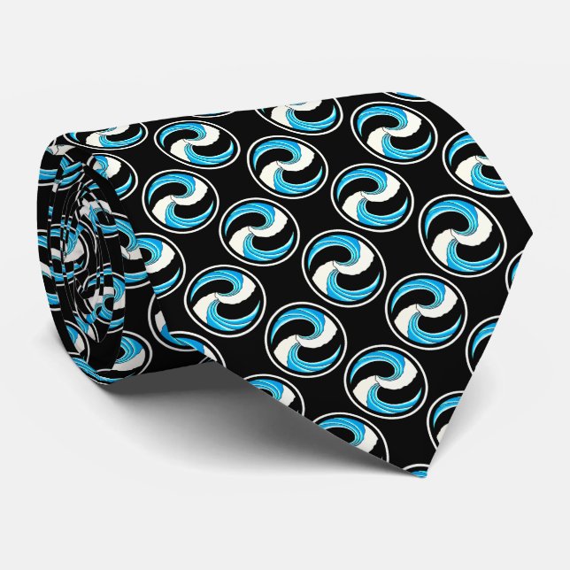 Yin Yang Waves Tie (Rolled)