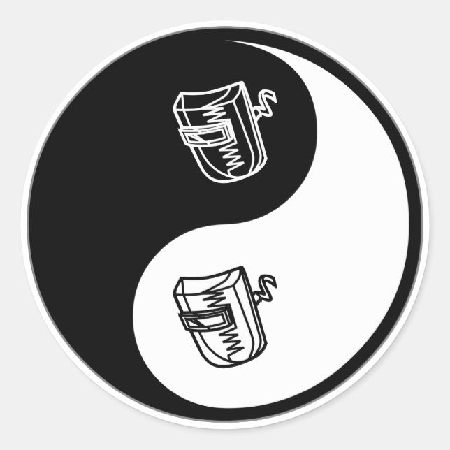 Yin Yang Welding Classic Round Sticker (Front)