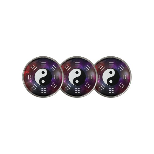 Yin Yang with Bagua Trigram Symbols I_Ching Golf Ball Marker