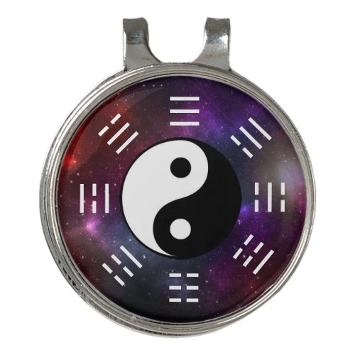 Yin Yang with Bagua Trigram Symbols I_Ching Golf Hat Clip