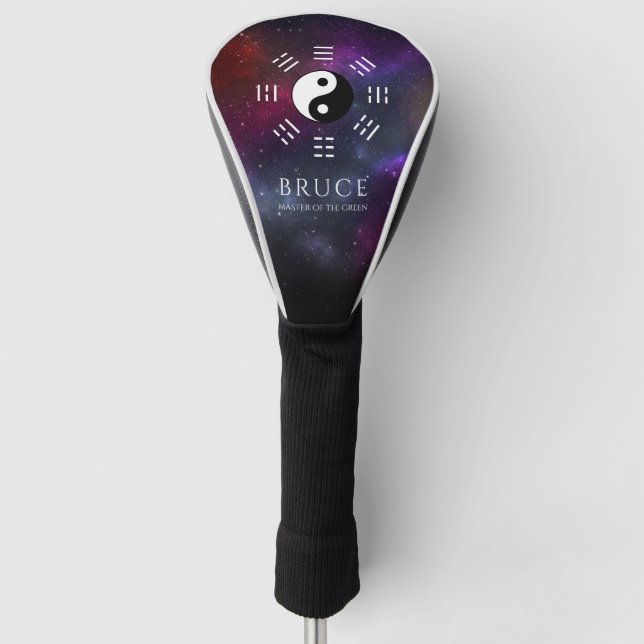 Yin Yang with Bagua Trigram Symbols I-Ching Golf Head Cover (Front)