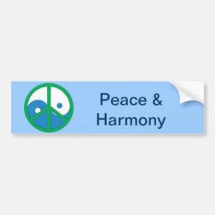 Yin-Yang with Peace sign Bumper Sticker