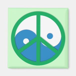 Yin-Yang with Peace sign Magnet