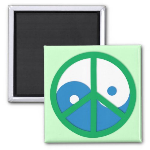 Yin_Yang with Peace sign Magnet