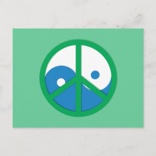 Yin-Yang with Peace sign Postcard